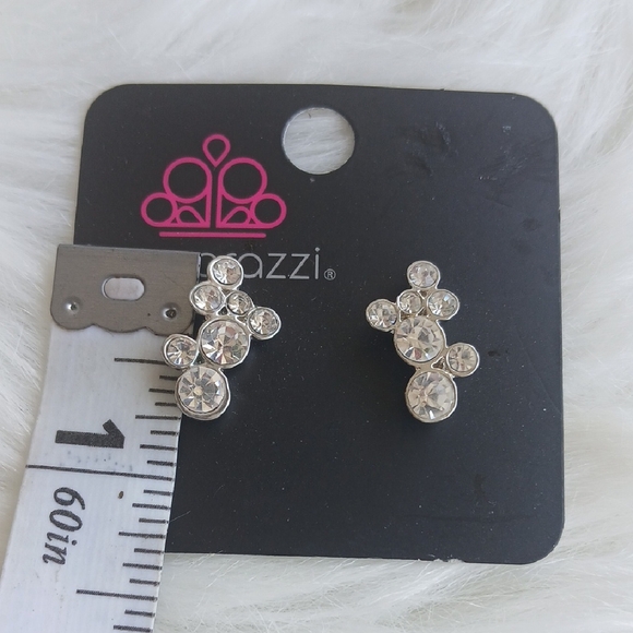 Paparazzi Silver Crystal Earrings - Picture 5 of 5